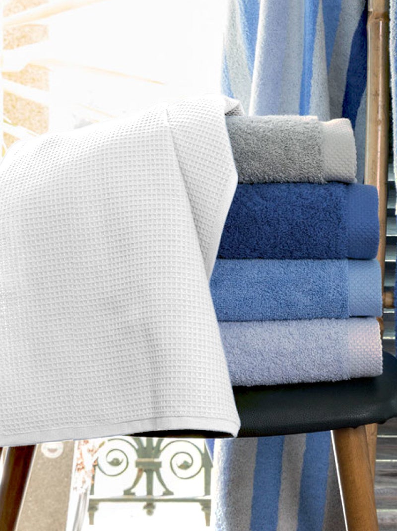 Serviette de toilette nid d'abeille PURE WAFFLE 300 g/m² Blanc - Kiabi