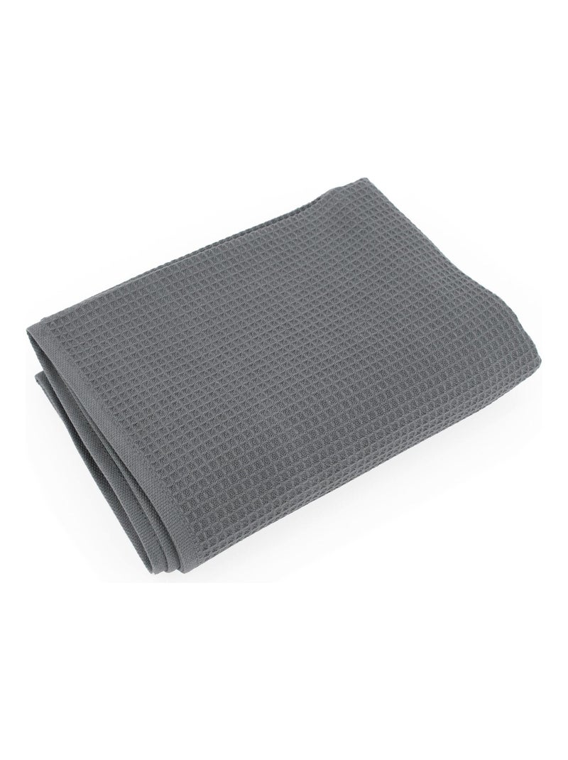 Serviette de toilette nid d'abeille PURE WAFFLE 300 g/m² gris anthracite - Kiabi