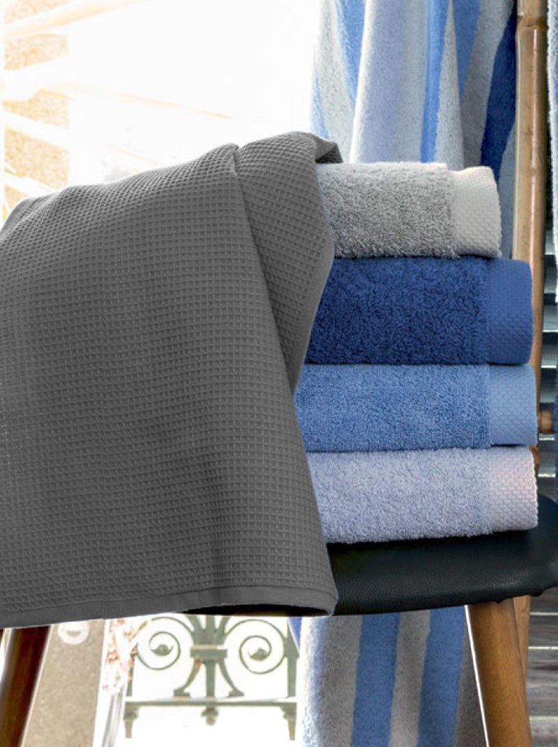 Serviette de toilette nid d'abeille PURE WAFFLE 300 g/m² gris anthracite - Kiabi
