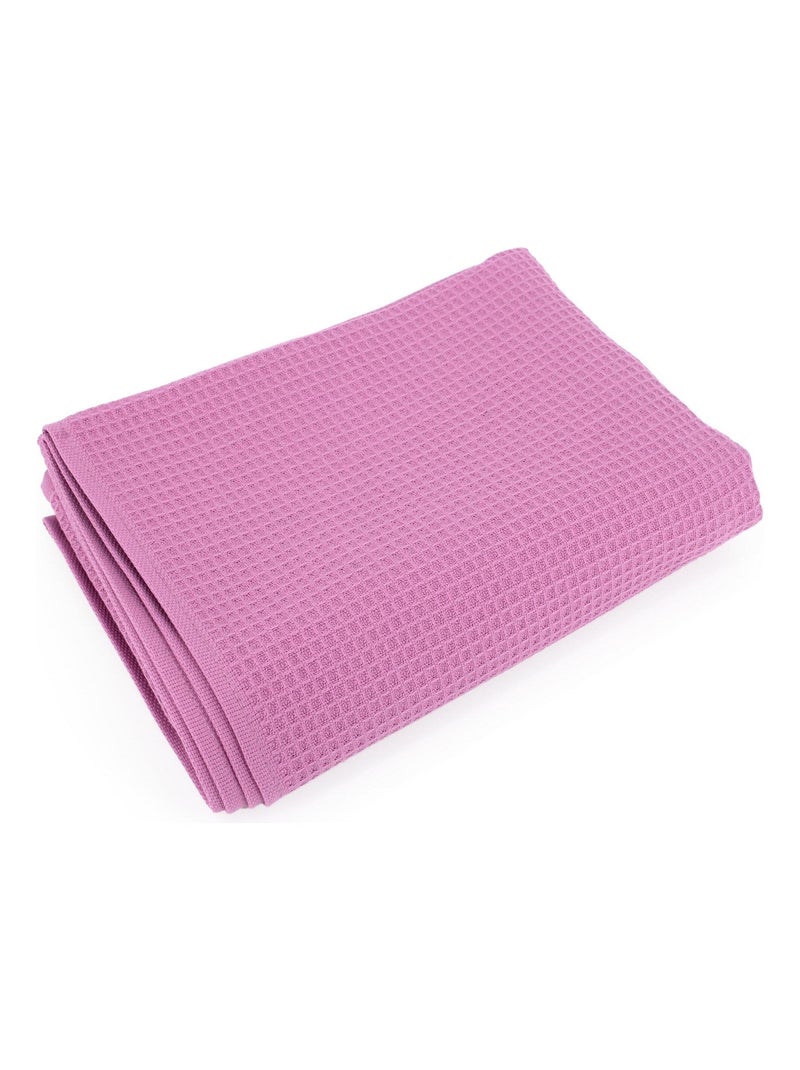 Serviette de toilette nid d'abeille PURE WAFFLE 300 g/m² Rose parme - Kiabi