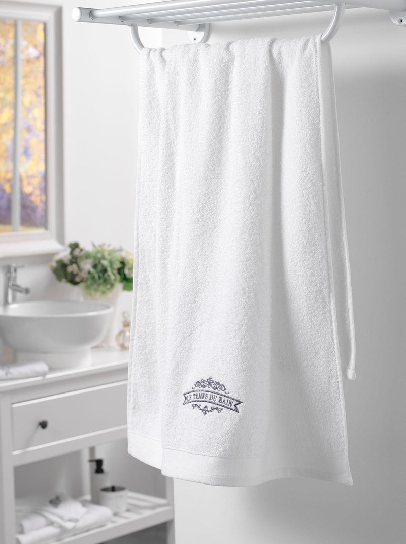Serviette de toilette ou Drap de douche Collection Le Temps du Bain Gris - Kiabi