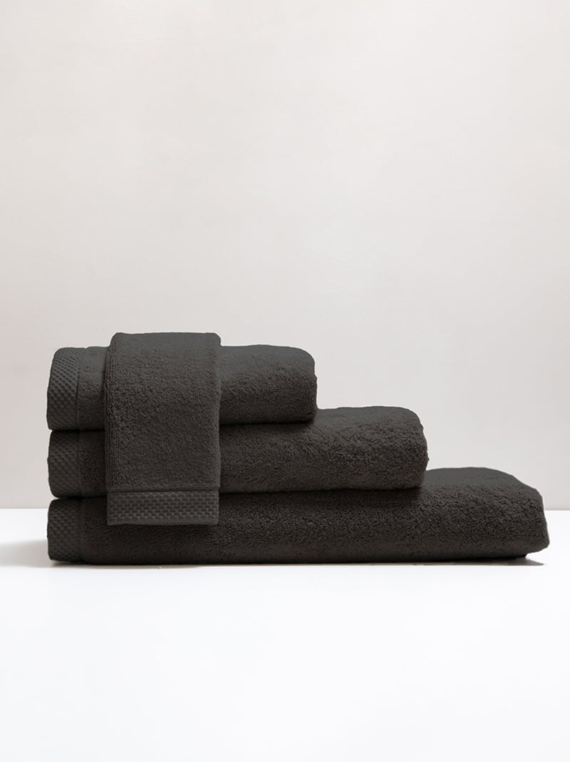 Serviette de toilette premium coton  600 g/m² Mirmande gris anthracite - Kiabi