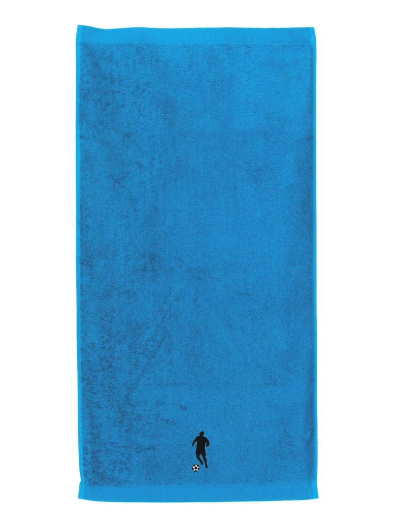 Serviette de toilette PURE FOOTBALL Bleu turquoise - Kiabi