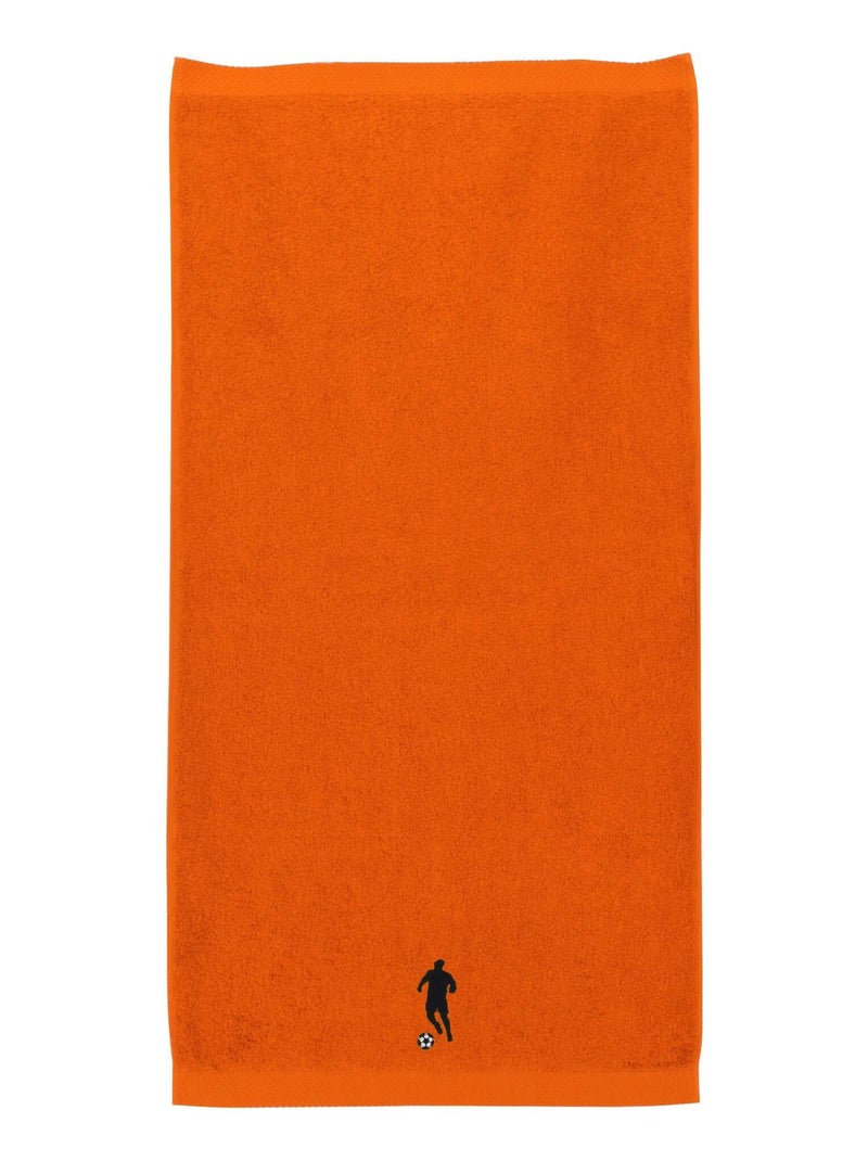 Serviette de toilette PURE FOOTBALL Orange mandarine - Kiabi