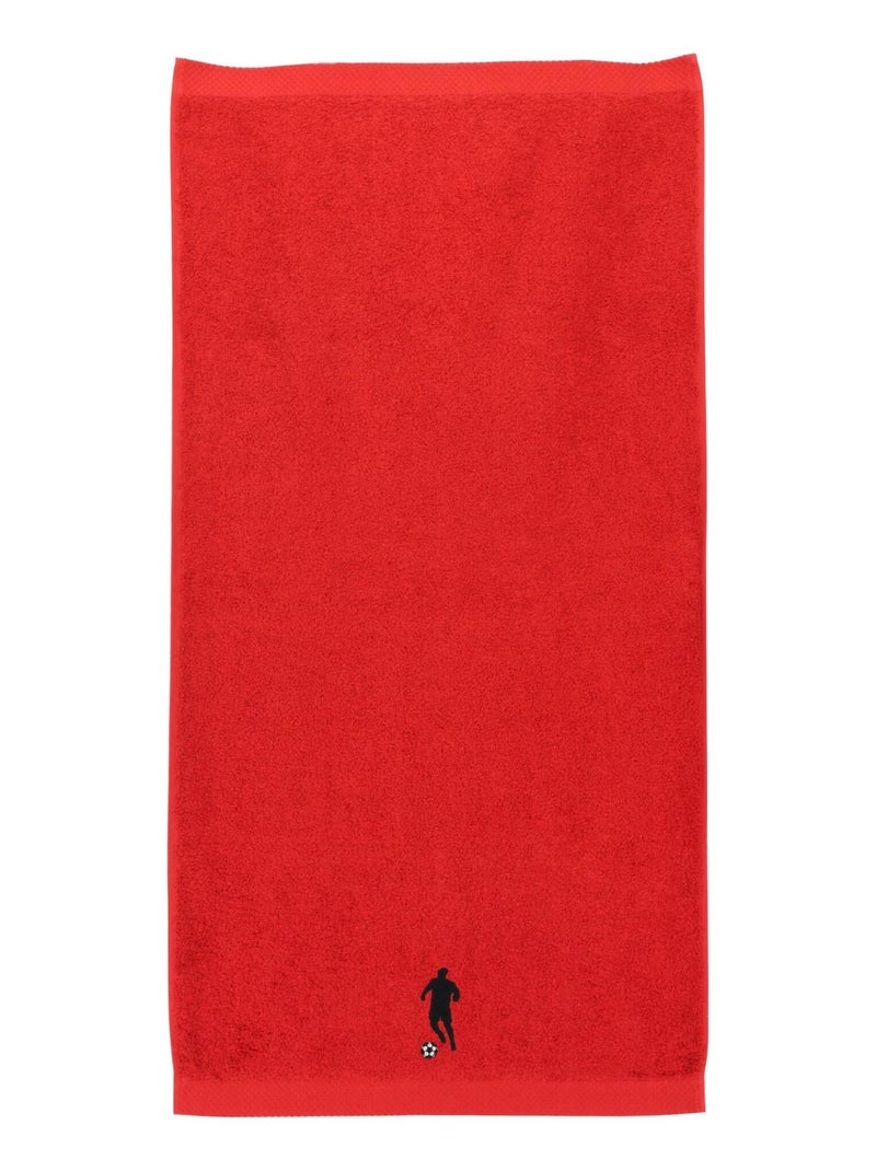 Serviette de toilette PURE FOOTBALL Rouge - Kiabi
