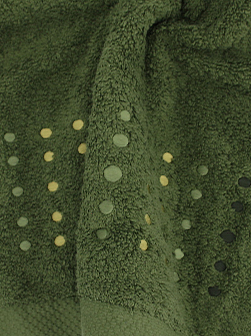 Serviette de toilette PURE POINTS Kaki - Kiabi