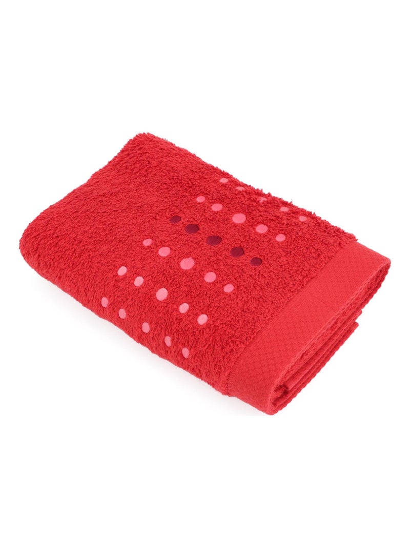 Serviette de toilette PURE POINTS Rouge - Kiabi