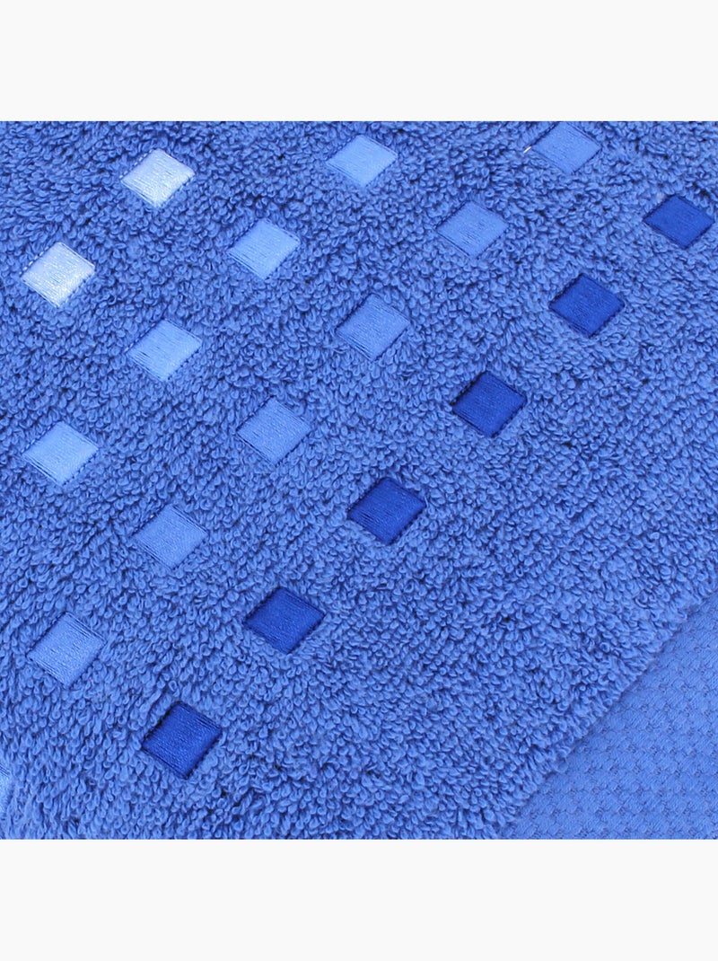 Serviette de toilette PURE SQUARES Bleu marine - Kiabi