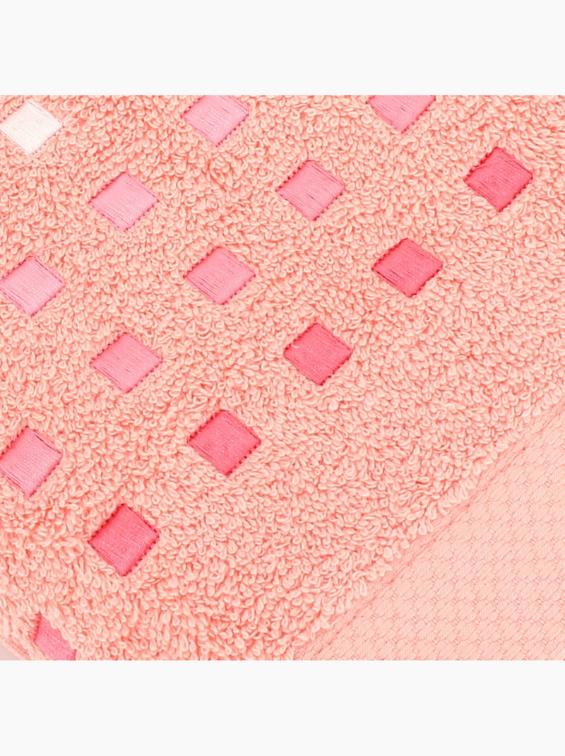 Serviette de toilette PURE SQUARES Saumon - Kiabi