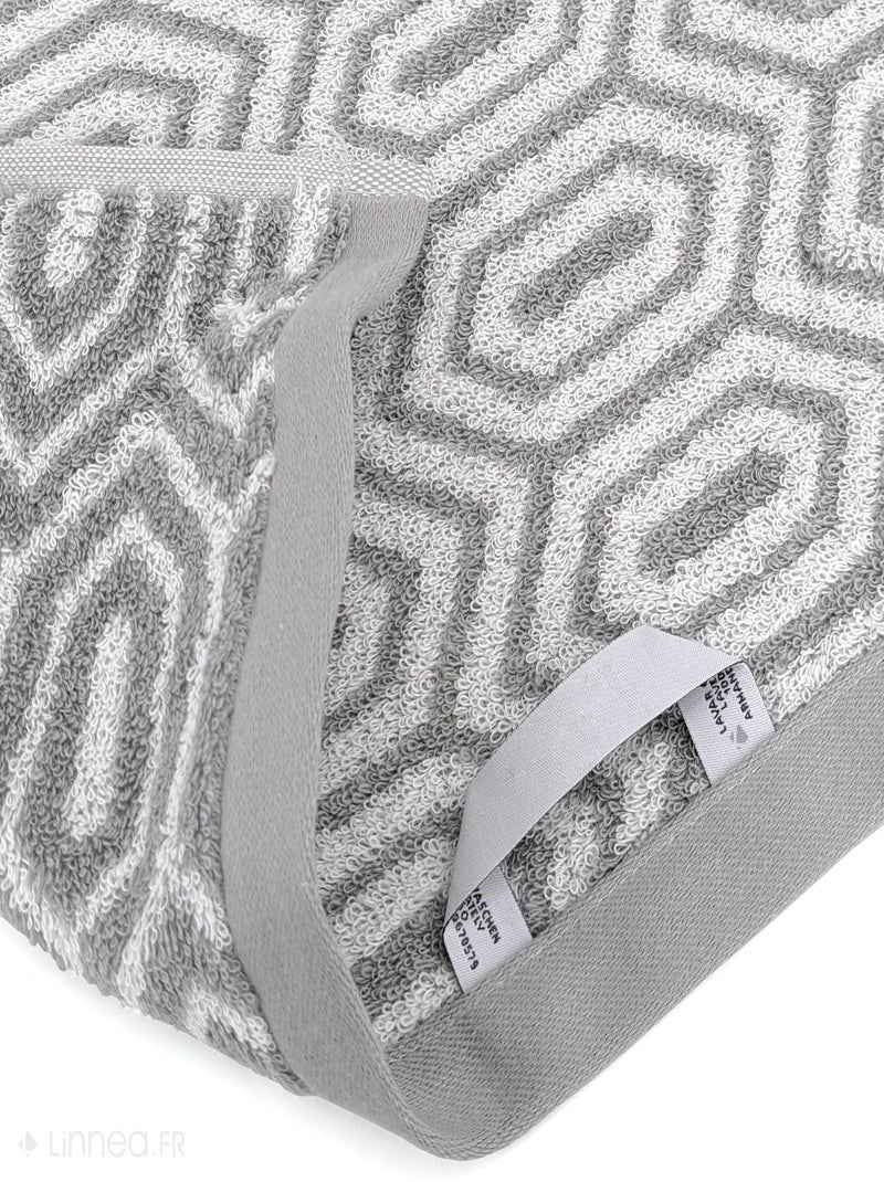 Serviette de toilette  SYMETRIE coton Alvéoles Gris - Kiabi