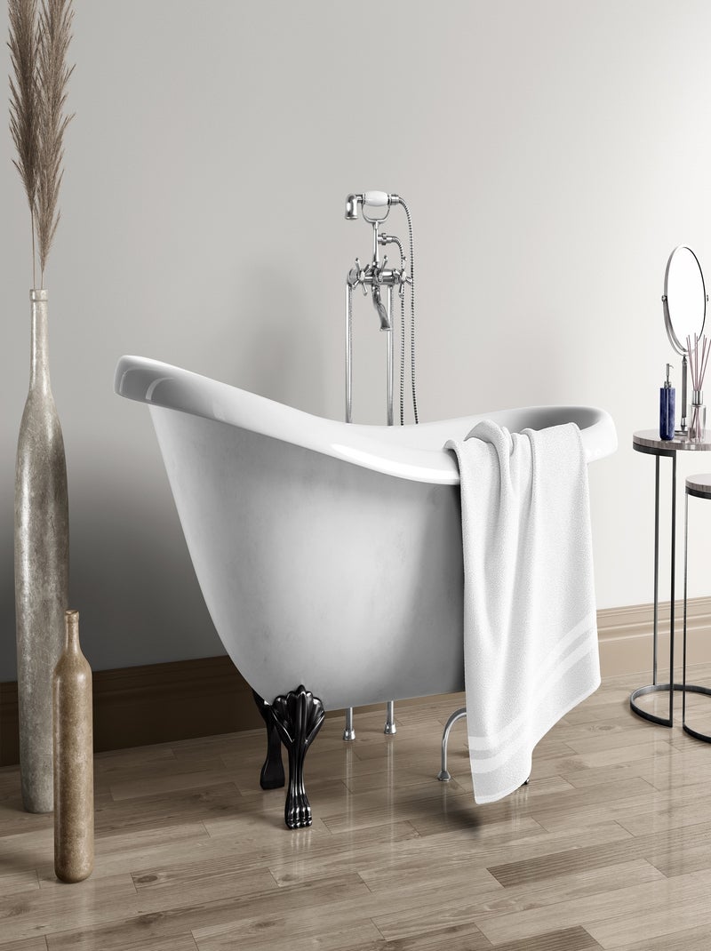 Serviette de toilette uni 100% coton - 500g/m² Blanc - Kiabi