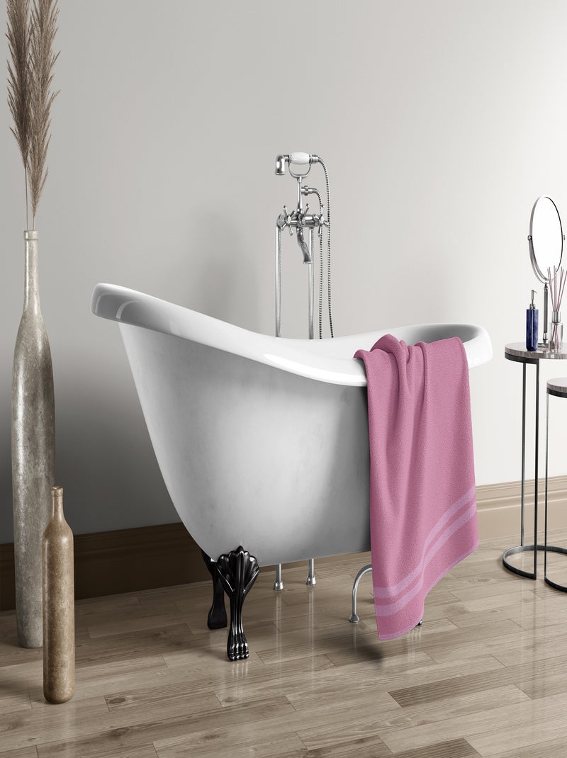 Serviette de toilette uni 100% coton - 500g/m² Rose pâle - Kiabi