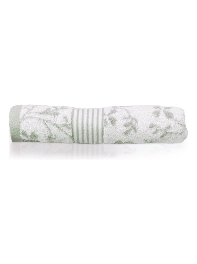 Serviette de toilette VINTAGE FLORAL Vert kaki clair - Kiabi
