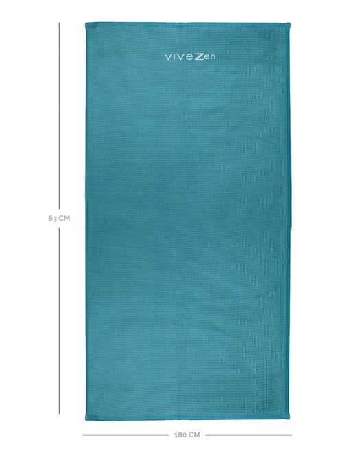 Serviette de yoga 63 x 180 cm antidérapante - Bleu - Vivezen - Kiabi
