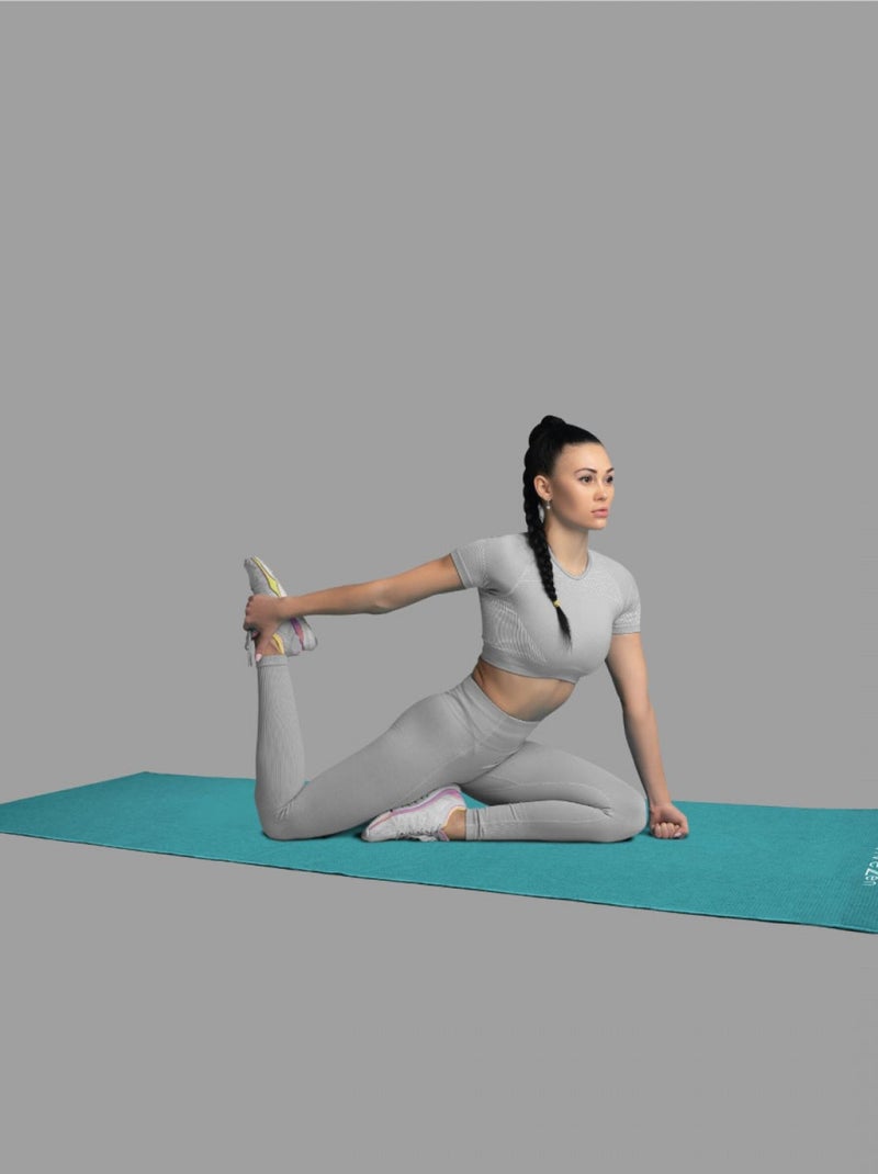 Serviette de yoga 63 x 180 cm antidérapante - Bleu - Vivezen Bleu - Kiabi