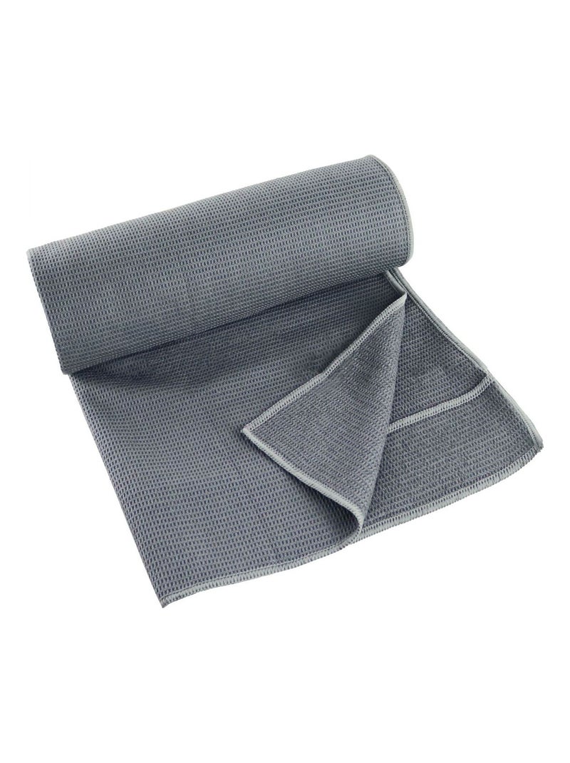 Serviette de yoga 63 x 180 cm antidérapante - Gris - Vivezen Gris - Kiabi
