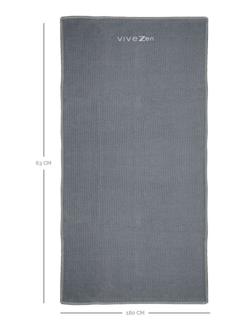 Serviette de yoga 63 x 180 cm antidérapante - Gris - Vivezen - Kiabi Serviette de yoga 63 x 180 cm antidérapante - Gris - Vivezen - Kiabi