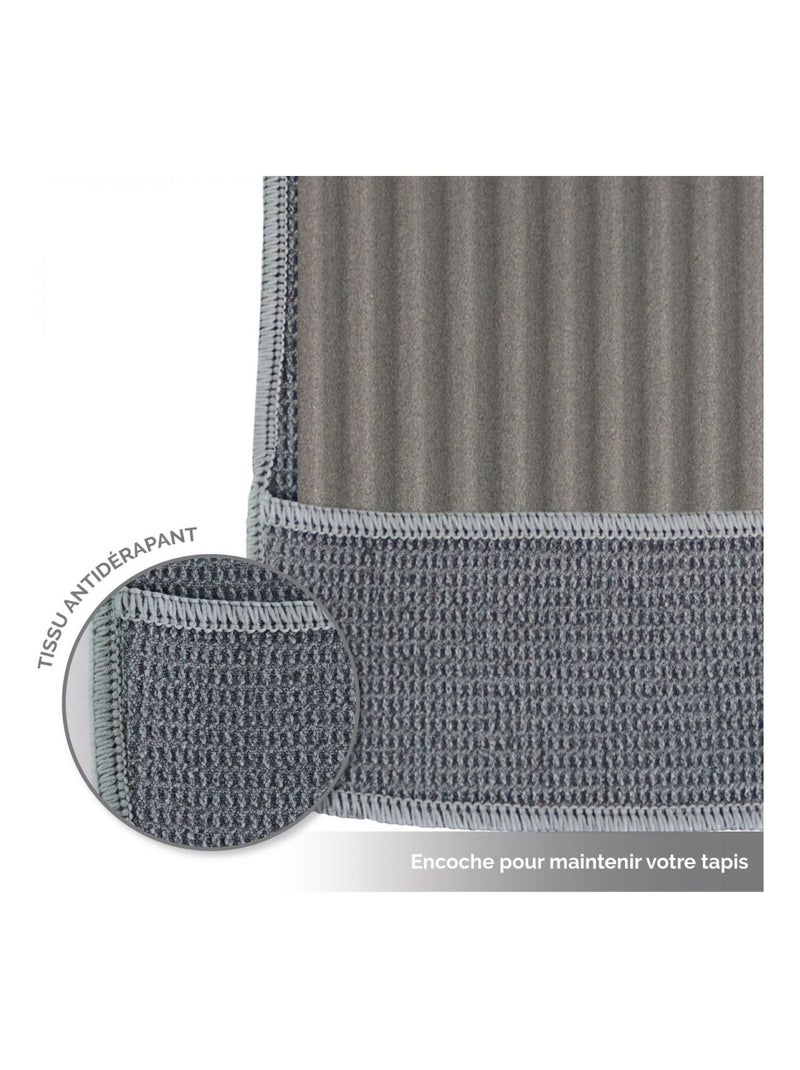 Serviette de yoga 63 x 180 cm antidérapante - Gris - Vivezen Gris - Kiabi