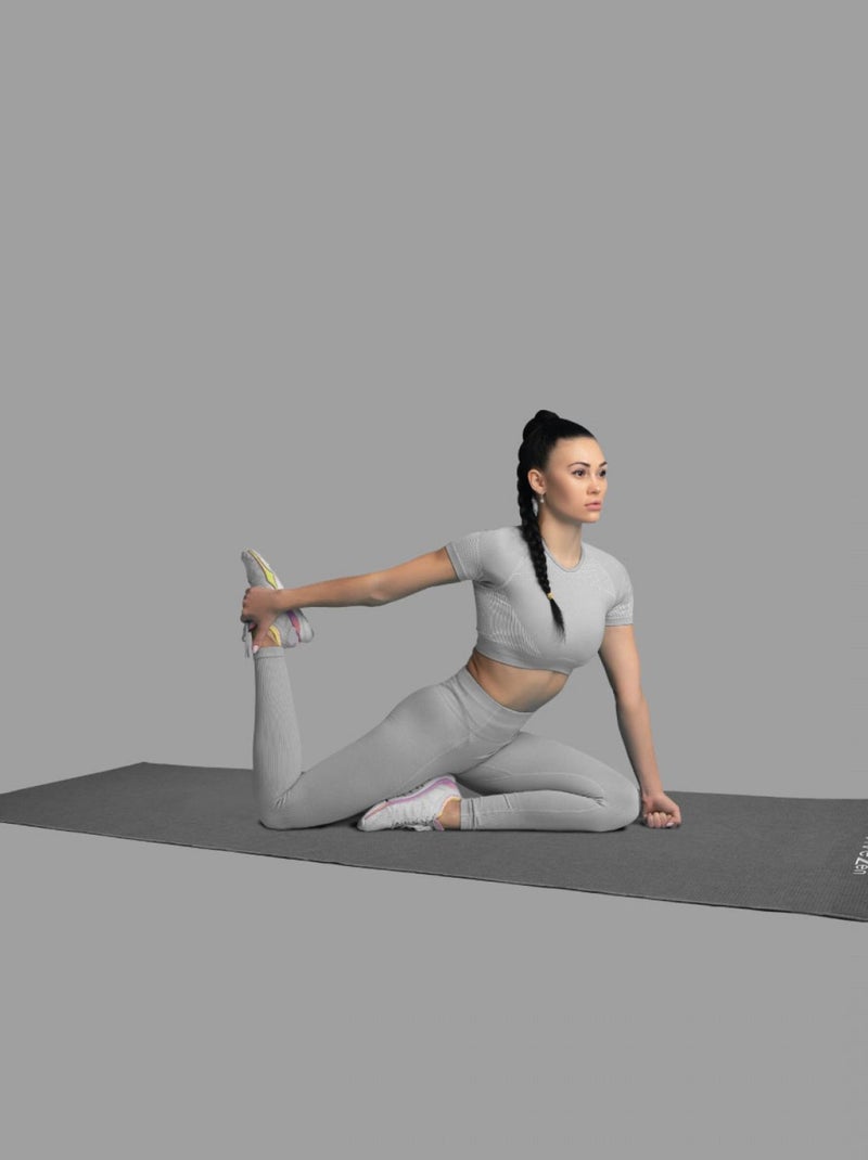 Serviette de yoga 63 x 180 cm antidérapante - Gris - Vivezen Gris - Kiabi