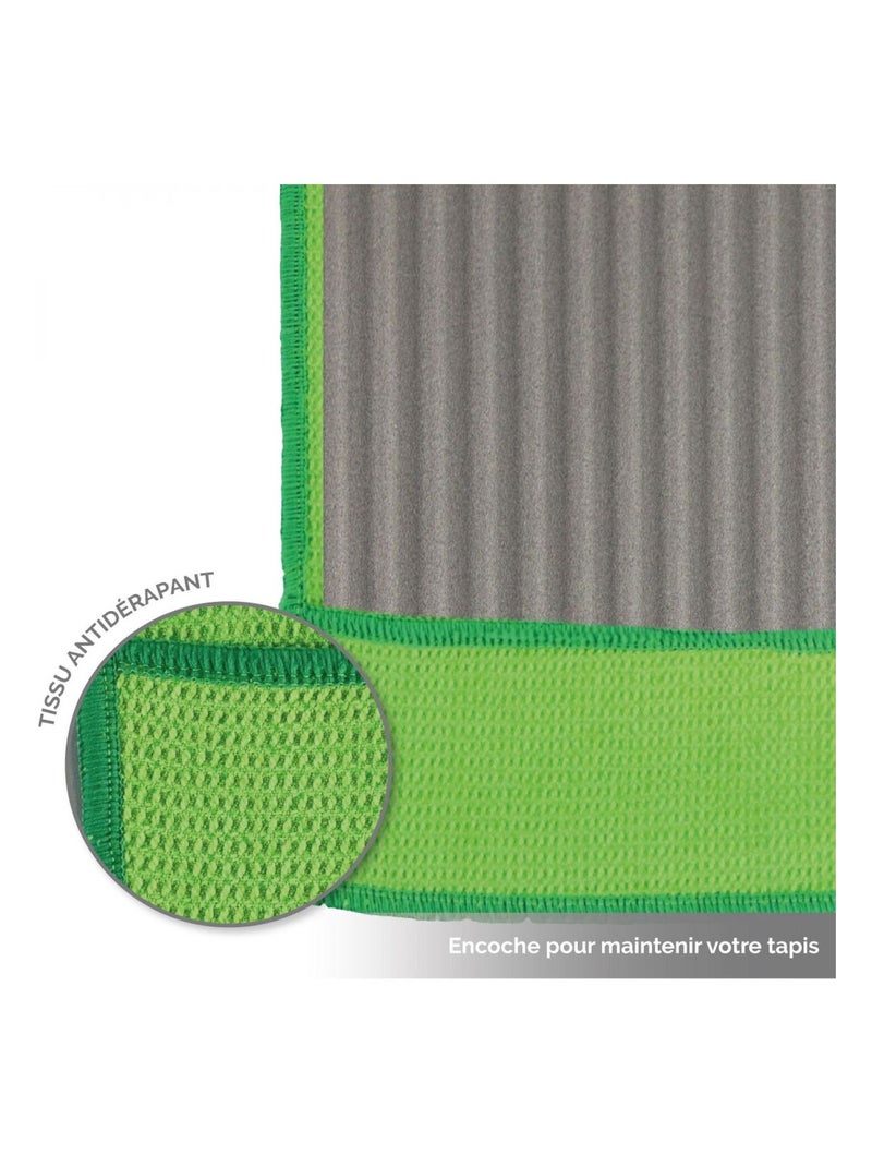 Serviette de yoga 63 x 180 cm antidérapante - Vert - Vivezen Vert - Kiabi