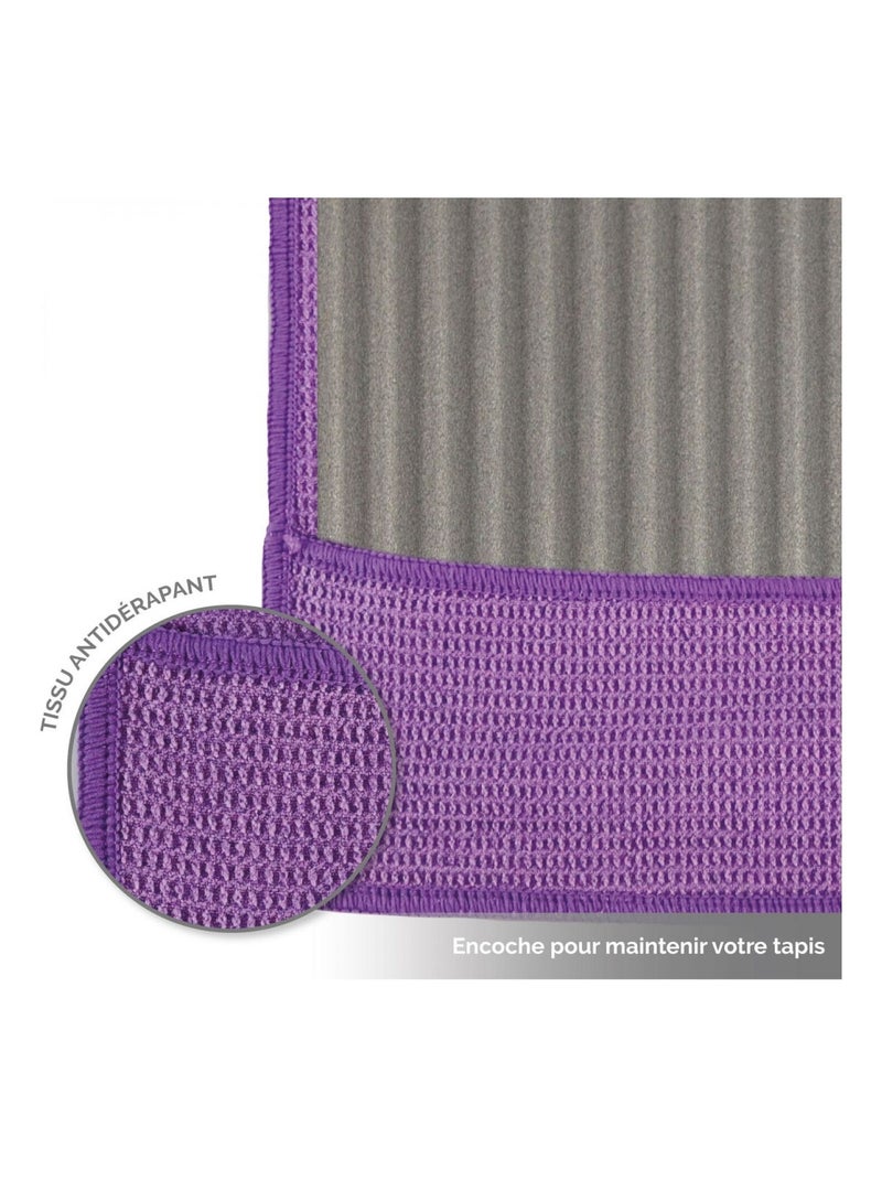 Serviette de yoga 63 x 180 cm antidérapante - Violet - Vivezen Violet - Kiabi
