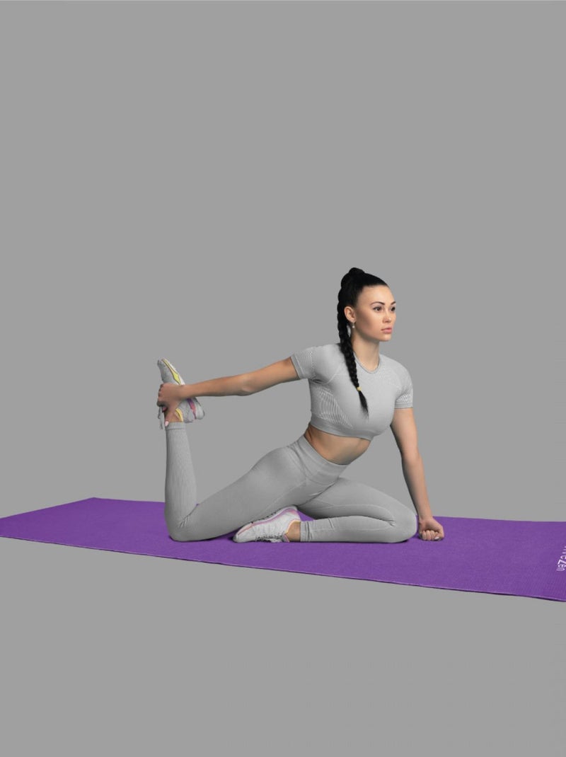 Serviette de yoga 63 x 180 cm antidérapante - Violet - Vivezen Violet - Kiabi