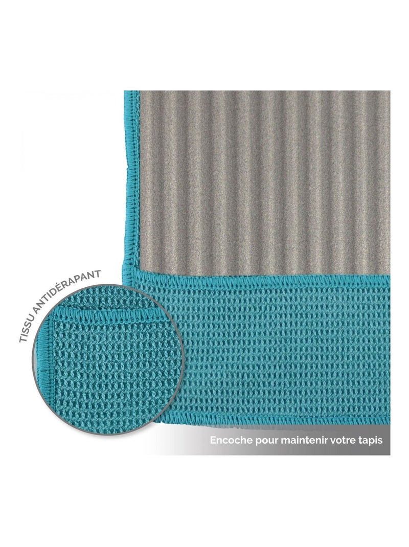 Serviette de yoga 63 x 180 cm antidérapante - Vivezen Bleu - Kiabi
