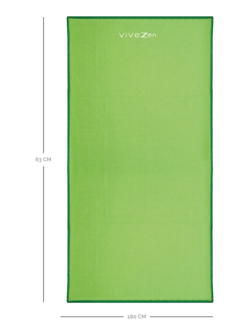 Serviette de yoga 63 x 180 cm antidérapante - Vivezen Vert - Kiabi