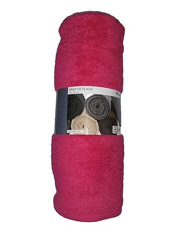 Serviette drap de plage bouclette uni maxi