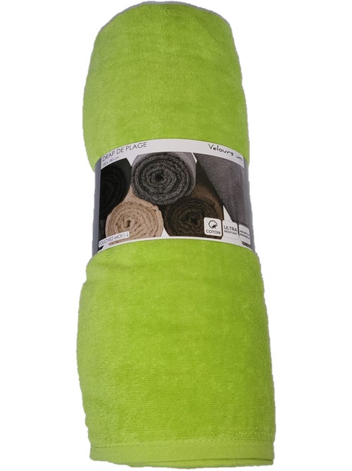 Serviette drap de plage velours uni maxi - Kiabi