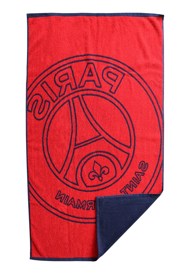 Serviette éponge en jacquard 100% coton, PSG NEORED Bleu marine - Kiabi