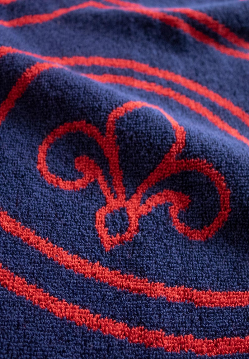 Serviette éponge en jacquard 100% coton, PSG NEORED Bleu marine - Kiabi