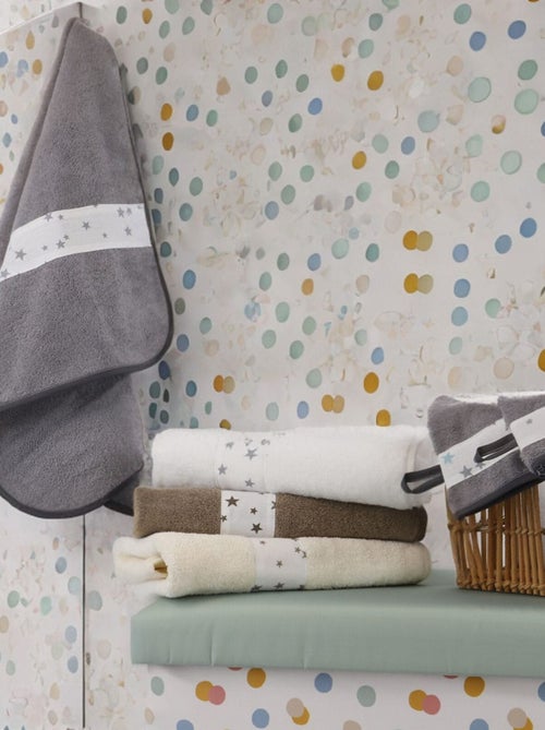 Serviette et 2 gants de toilette en coton éponge ÉTOILE - Kiabi Serviette et 2 gants de toilette en coton éponge ÉTOILE - Kiabi