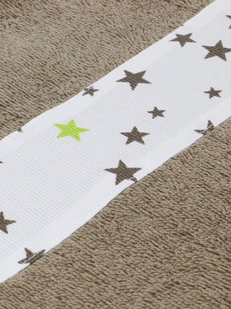Serviette et 2 gants de toilette en coton éponge ÉTOILE Taupe - Kiabi