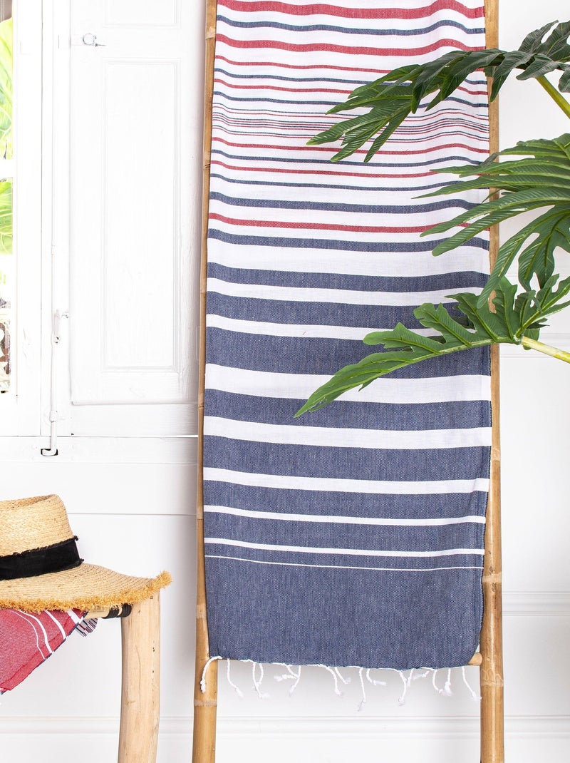 Serviette hammam Ocean "Happyfriday" Blanc - Kiabi