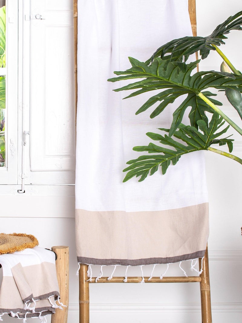 Serviette hammam Sunrise "Happyfriday" Blanc - Kiabi