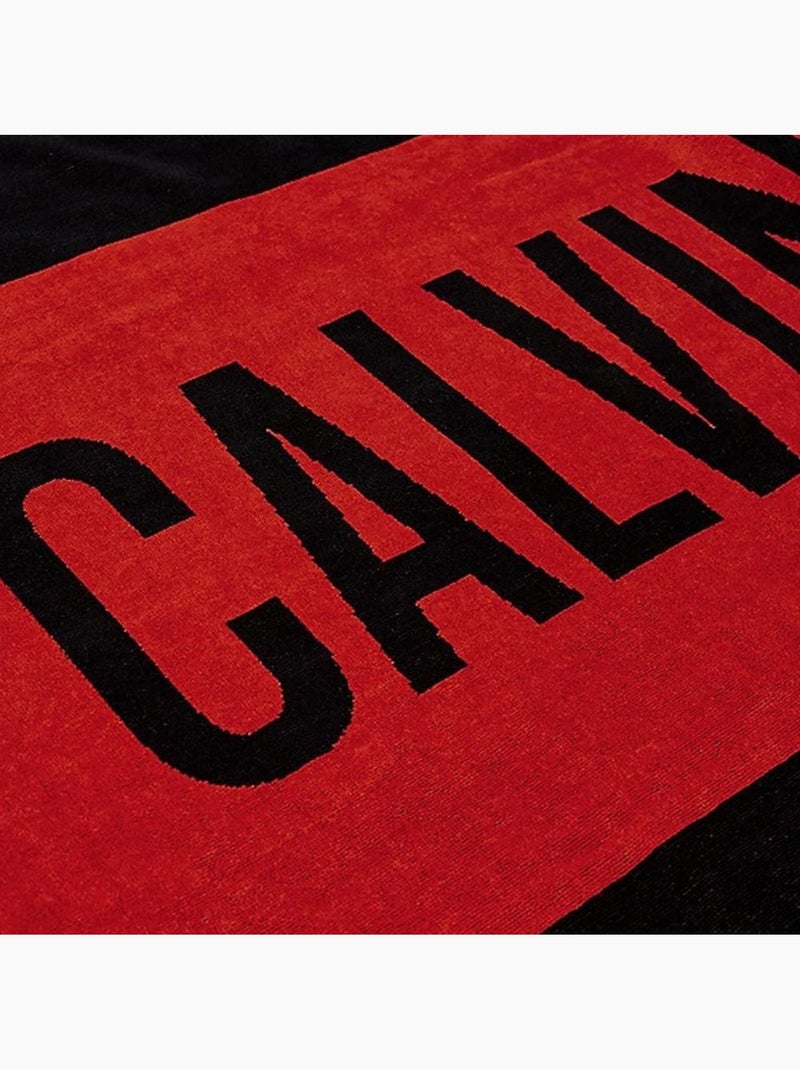 Serviette  HommeFemme Calvin Klein Jeans Towel-block Rouge - Kiabi