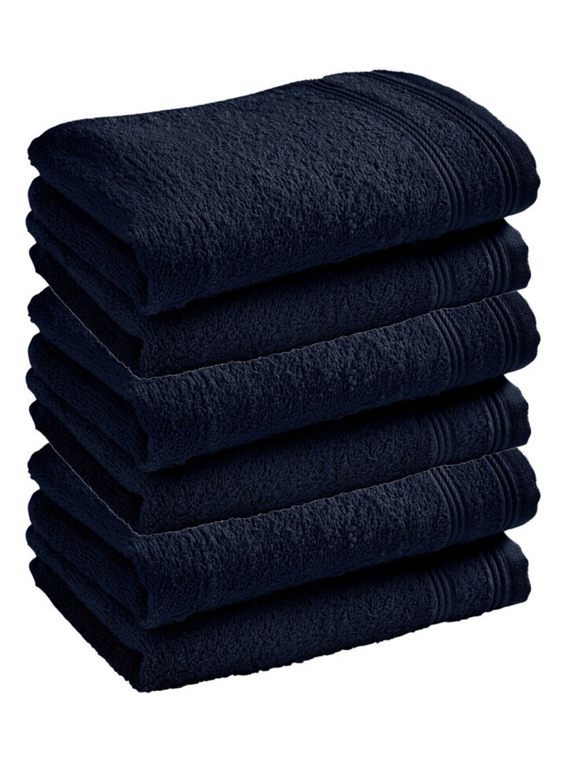 Serviette invité - Coton Pur - 100% Coton Bleu nuit - Kiabi