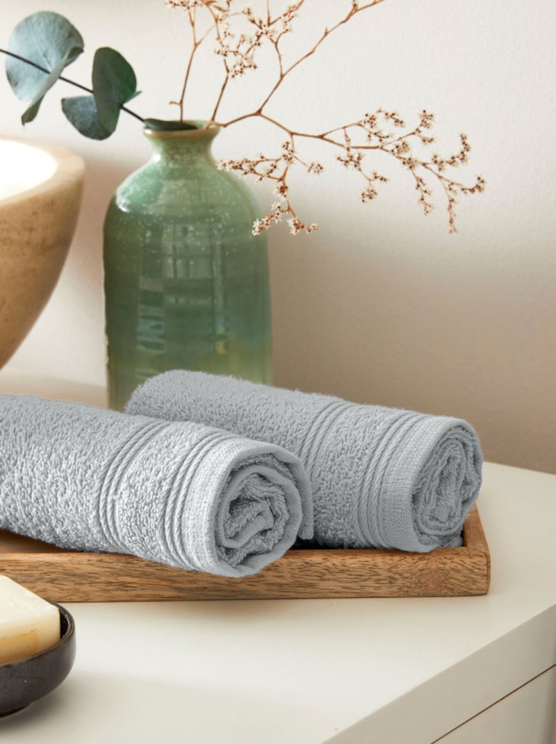 Serviette invité - Coton Pur - 100% Coton Gris perle - Kiabi