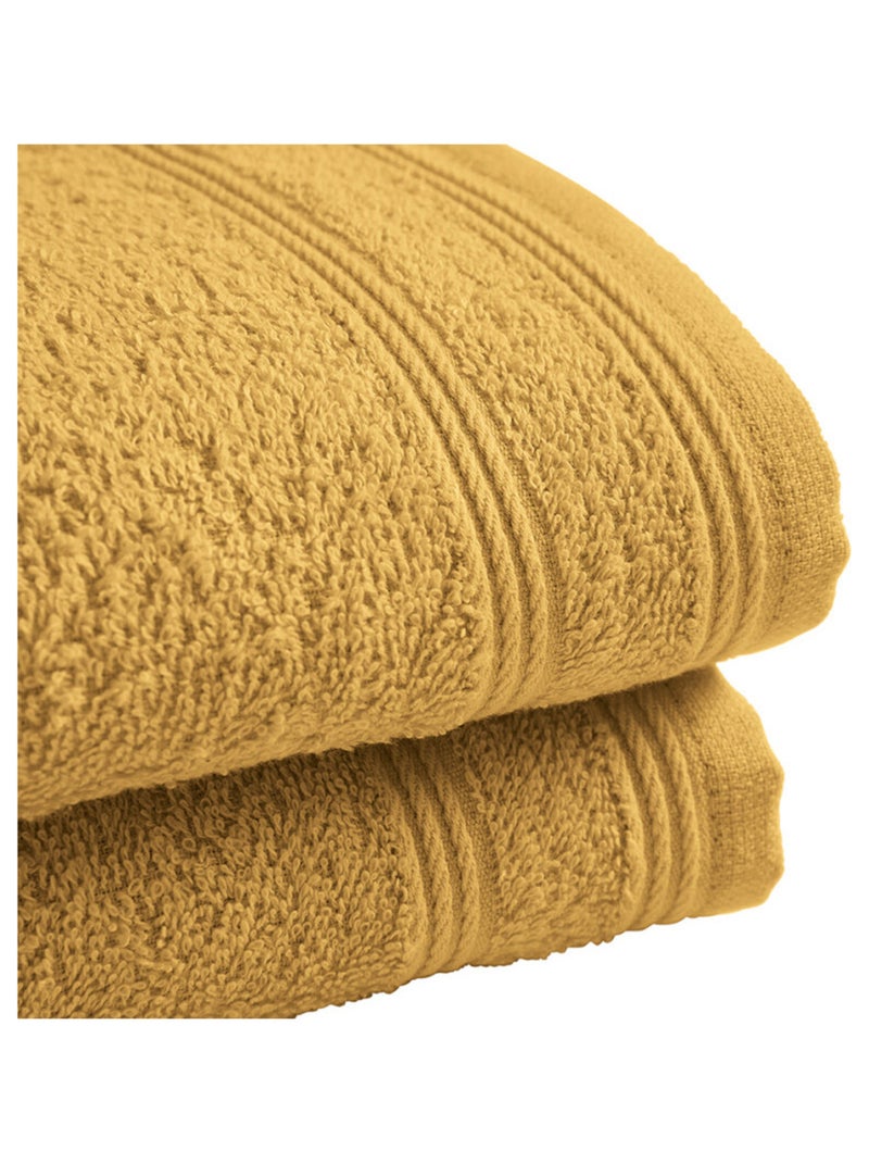 Serviette invité - Coton Pur - 100% Coton Jaune - Kiabi