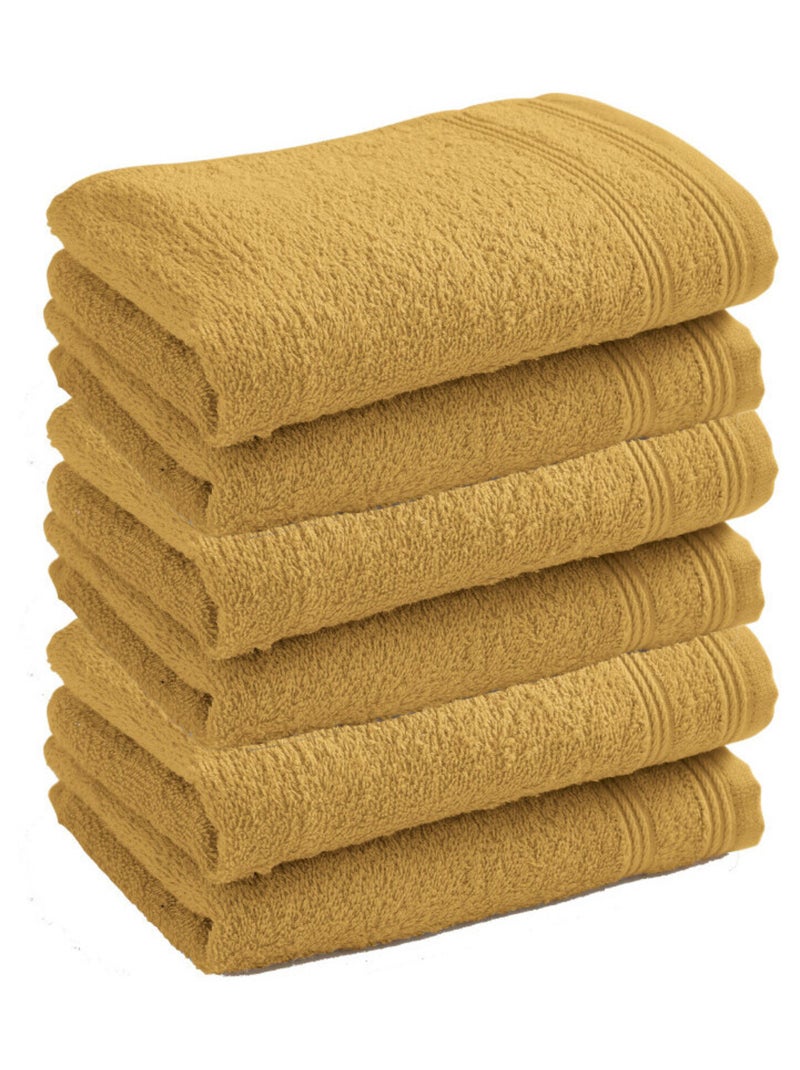 Serviette invité - Coton Pur - 100% Coton Jaune - Kiabi