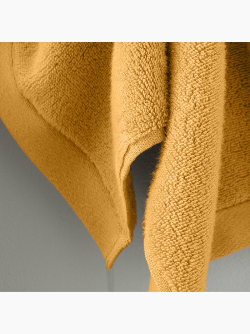 Serviette invité - coton pur - 100% coton Ocre - Kiabi
