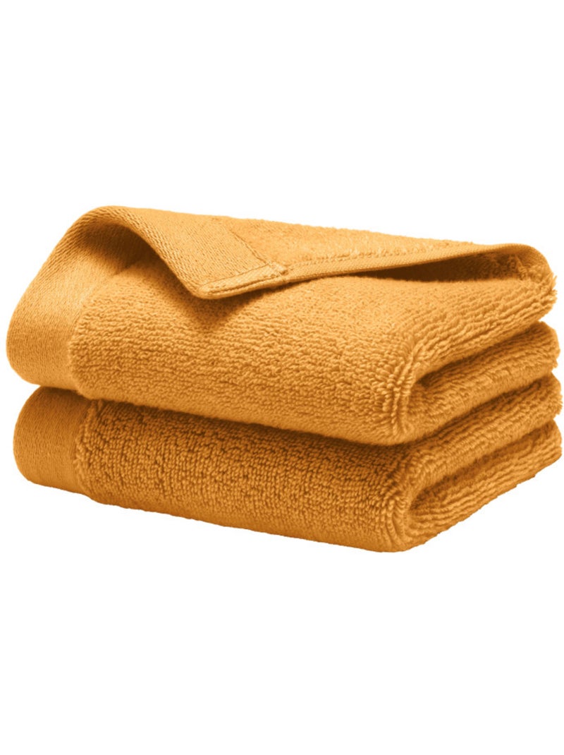 Serviette invité - coton pur - 100% coton Ocre - Kiabi