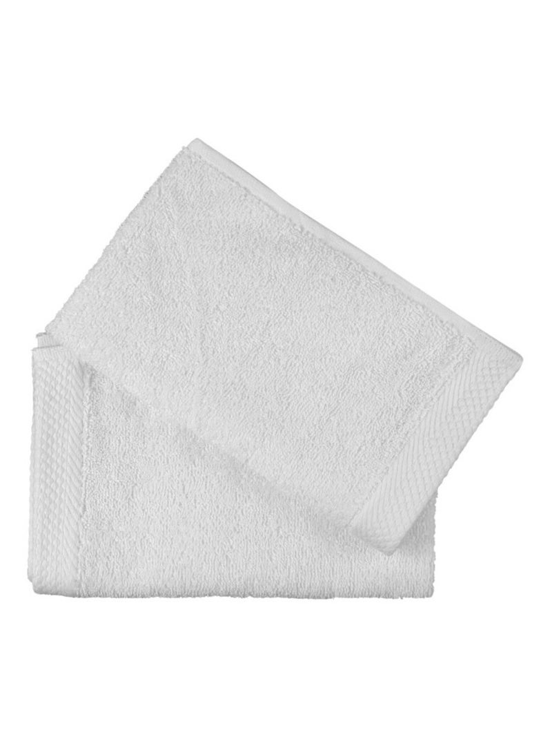 Serviette invité - Coton Pur - 100% Coton peigné longues fibres Blanc - Kiabi
