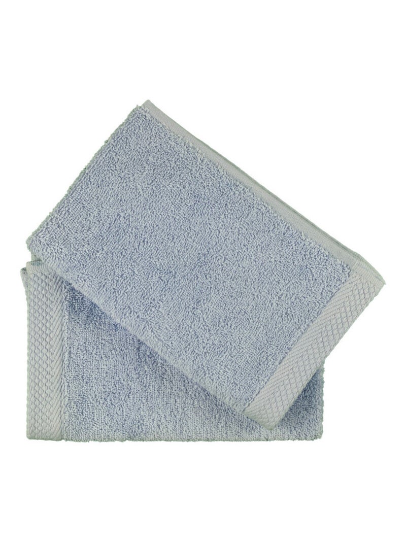 Serviette invité - Coton Pur - 100% Coton peigné longues fibres Bleu ciel - Kiabi