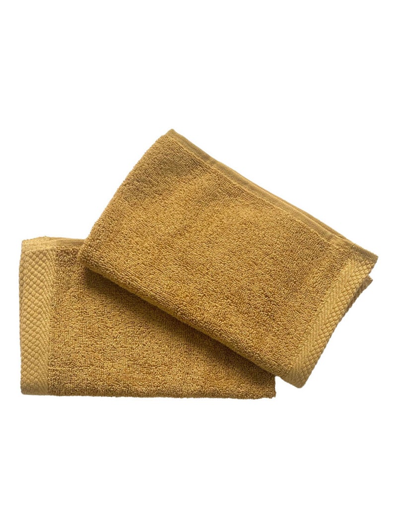 Serviette invité - Coton Pur - 100% Coton peigné longues fibres Bronze - Kiabi