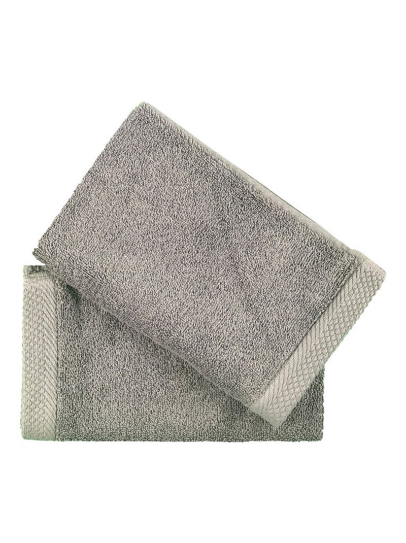 Serviette invité - Coton Pur - 100% Coton peigné longues fibres Gris perle - Kiabi
