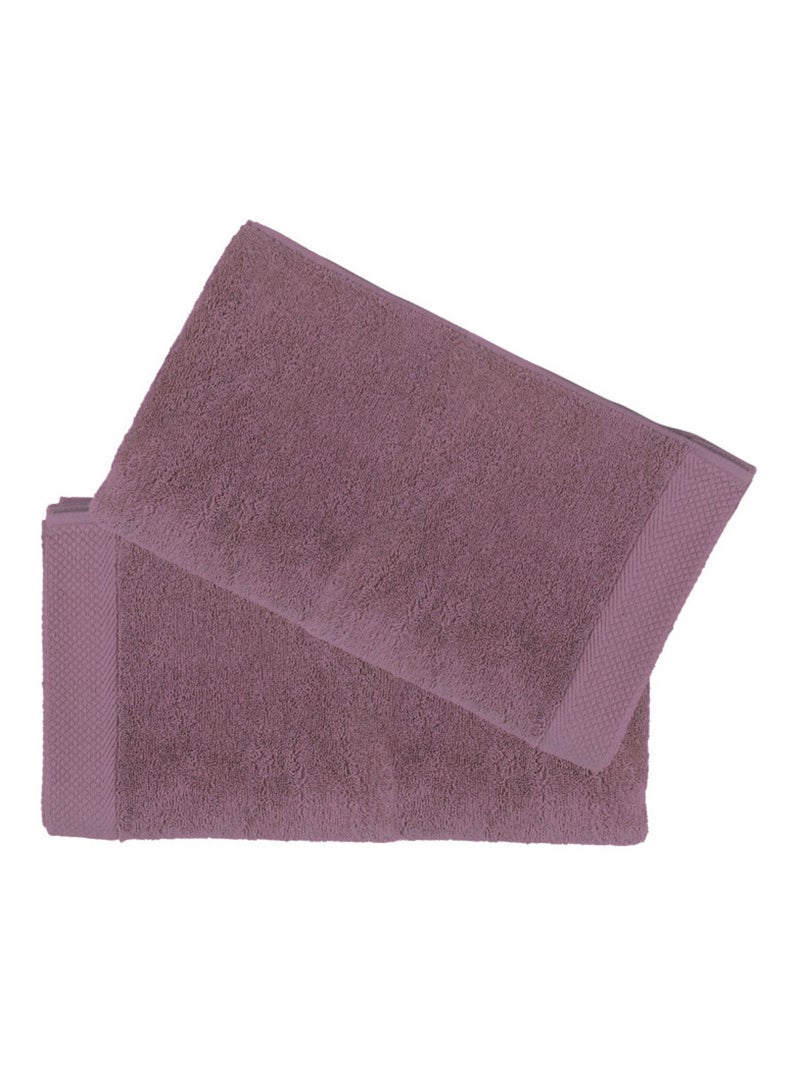 Serviette invité - Coton Pur - 100% Coton peigné longues fibres Prune - Kiabi