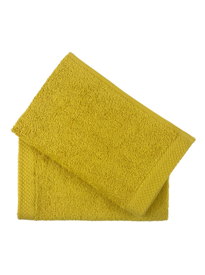 Serviette invité - Coton Pur - 100% Coton peigné longues fibres Safran - Kiabi