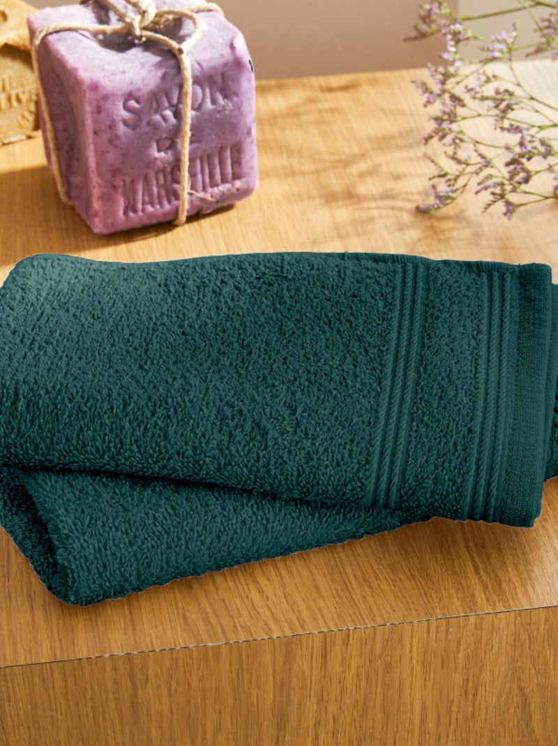 Serviette invité - Coton Pur - 100% Coton Vert émeraude - Kiabi